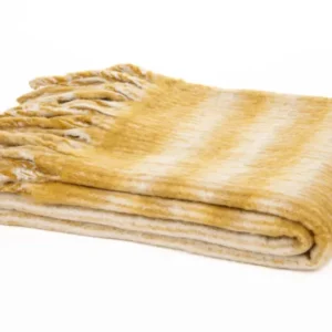 Corn Acrylic & Wool Mohair Throw Blanket 50"x60"