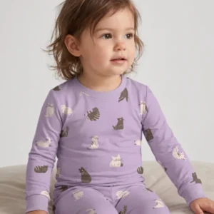 Cozy Cat Toss Bamboo Two Piece Long Sleeve Pajama Set