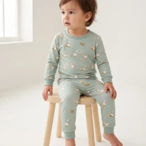 Goose Farm Days Bamboo Two Piece Long Sleeve Pajama Set