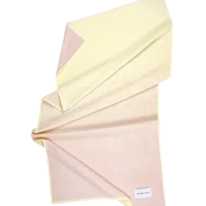 Butter yellow to pink gradient organic cotton terry towel