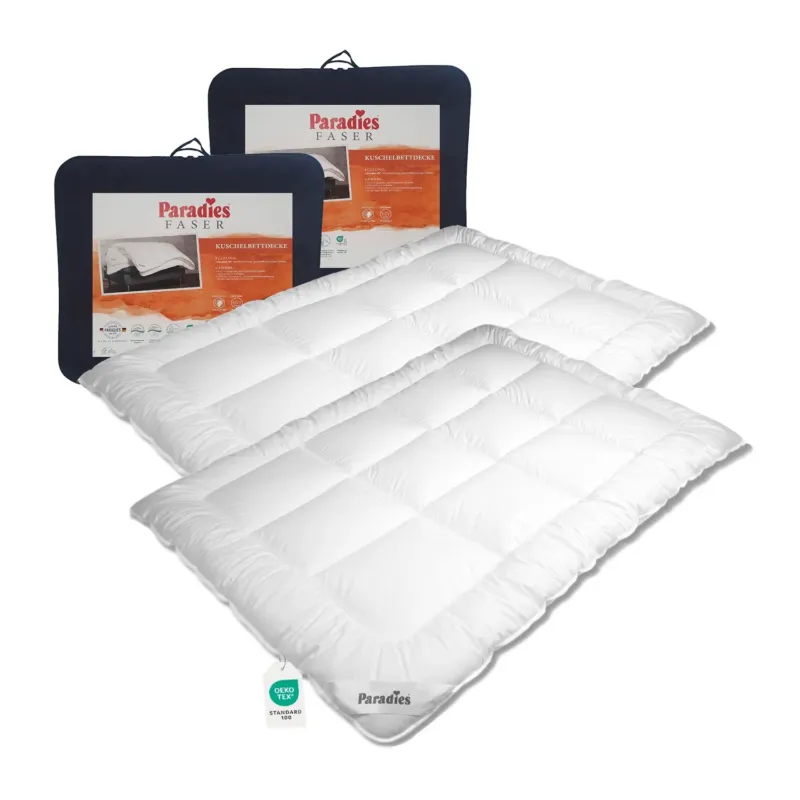 zwei Bettdecken 135x 200 mit zwei Taschen Rautensteppung waermestufe fünf