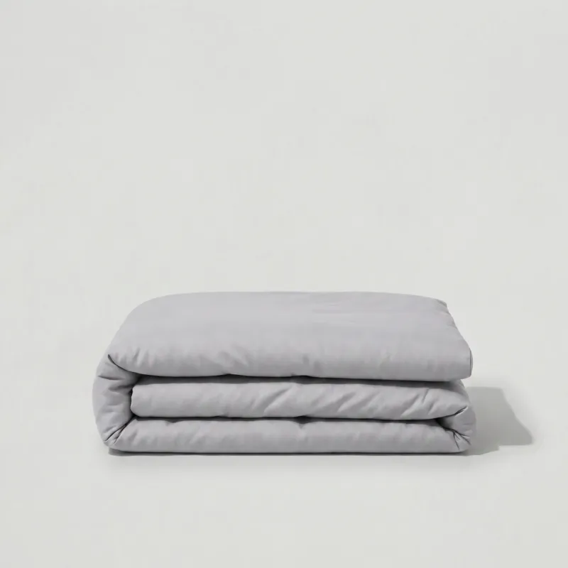 Housse de couette en percale de coton unie, élégante et respirante, tissage serré, finition européenne