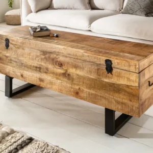 Industrial Truhenbank FACTORY LOFT 115cm Mangoholz Sitzbank