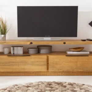 FINCA Massives TV-Lowboard 150cm natur recyceltes Pinienholz Industrial Design