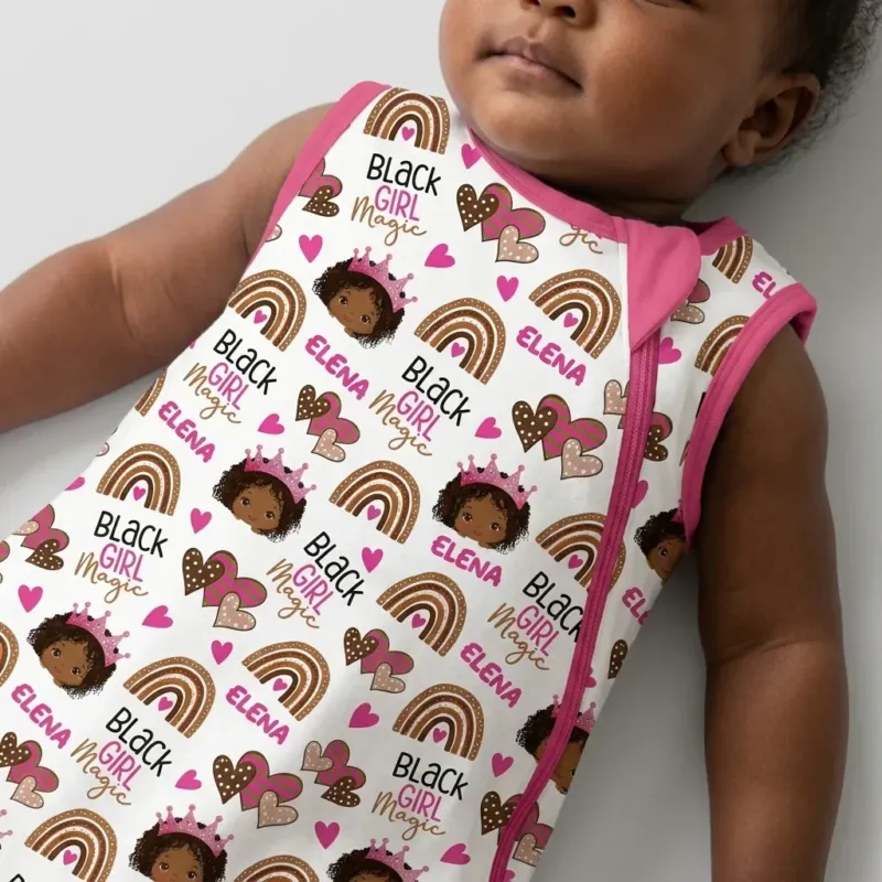 Custom Name Black Girl Magic Bamboo Sleep Bag