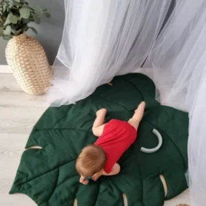 Baby play mat monstera. Leaf nursery rug. KARI studio