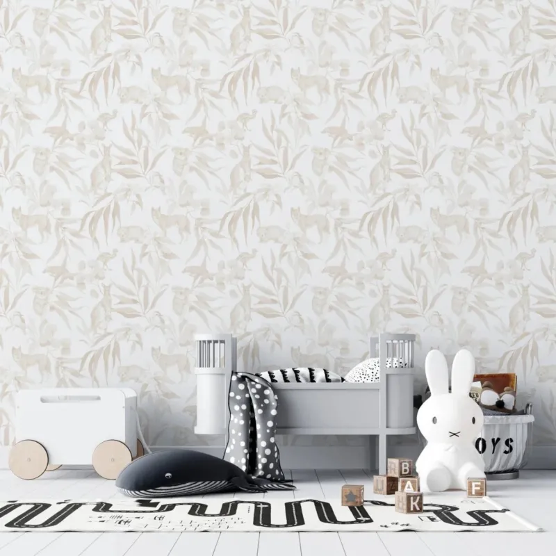 MUNKS & ME - Papier Peint Chambre Enfant à Motif Répété - Animal D’australie | Neutre
