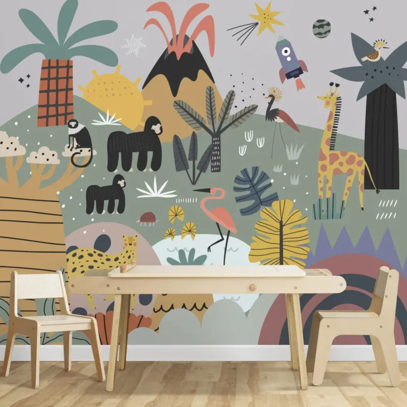 MUNKS & ME - Papier Peint Chambre Enfant Amis Merveilleux