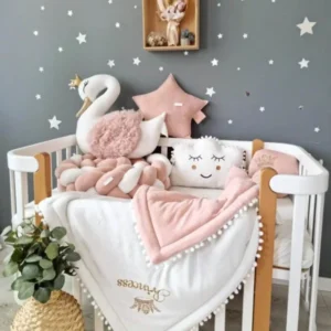 Personalized baby bedding set for girl blush 15 cm - KariStudio